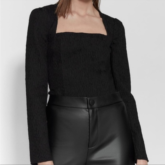 Nwt Zara Black Textured Bodysuit - S - Picture 4 of 11